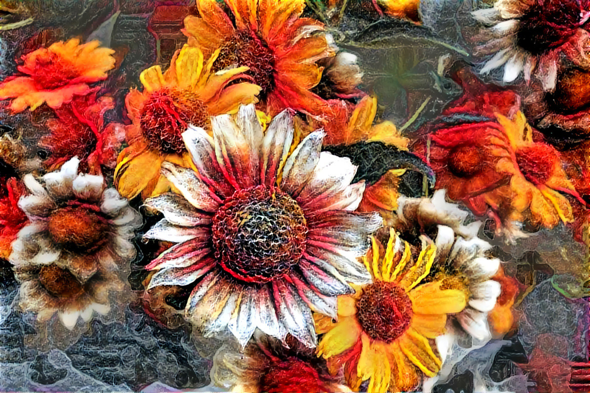 Sunflowers 17 adj 1 fabric art 1