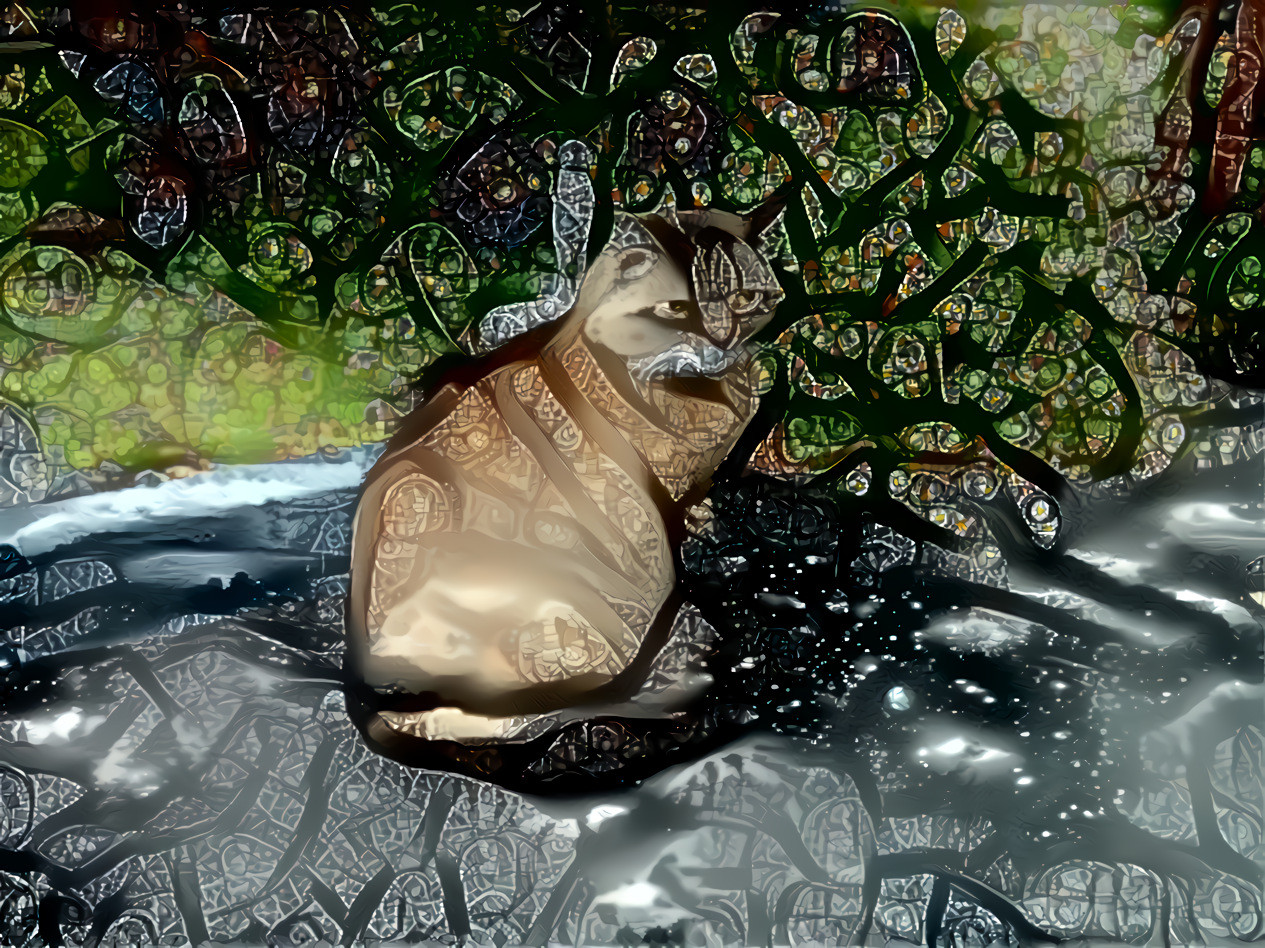 Kitter by flowers stained glass effect