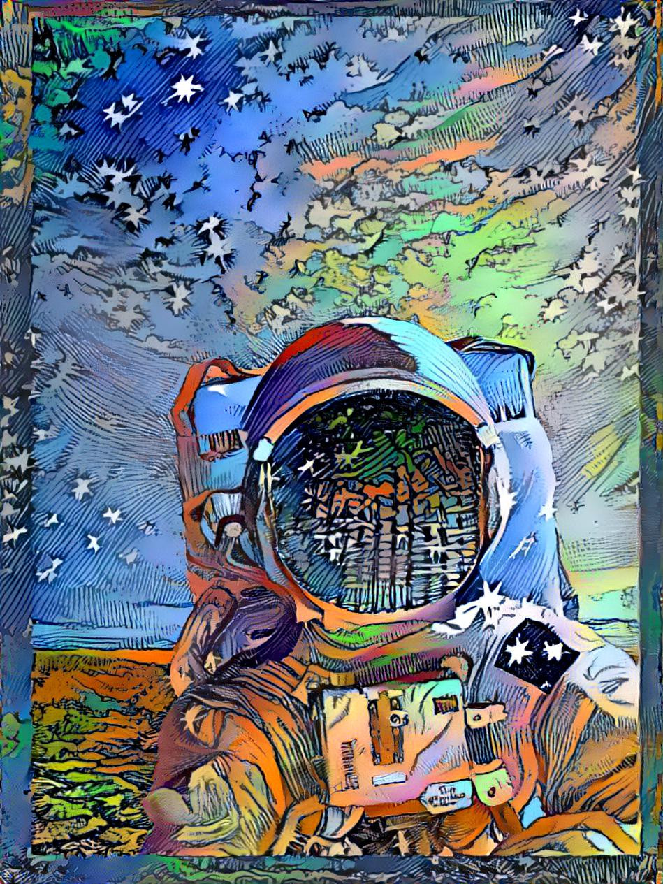 Astronaut im Comic-Land