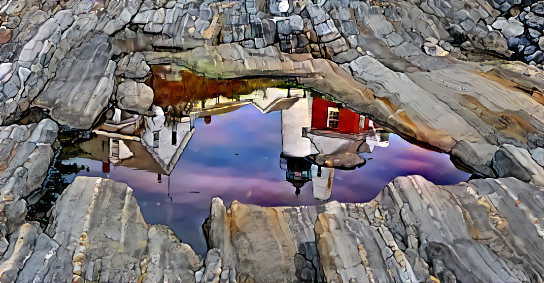 ''A puddle of dreams'' _ source: Pixabay - Source Challenge: Architecture Reflections, by Irene Muehldorf on ''Deep Dreamers'' Facebook group _ (190925)