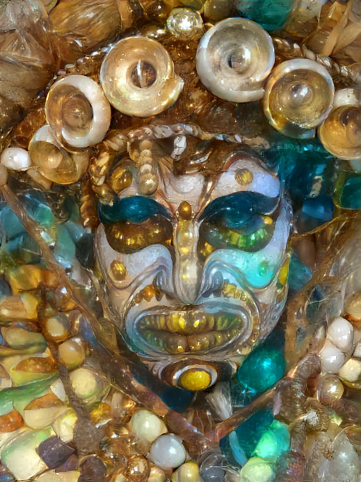 tribal makeup retextured with beads