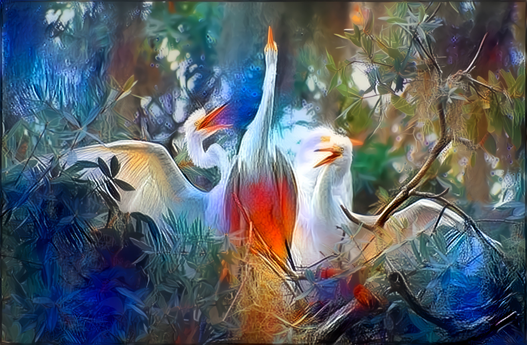 Nest of White Herons