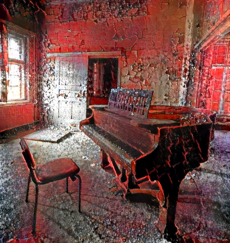 The Lonely Red Piano Room