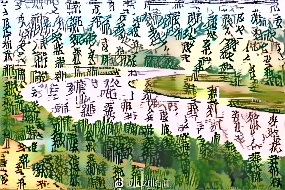 Landscape Constructed with Tangut Characters