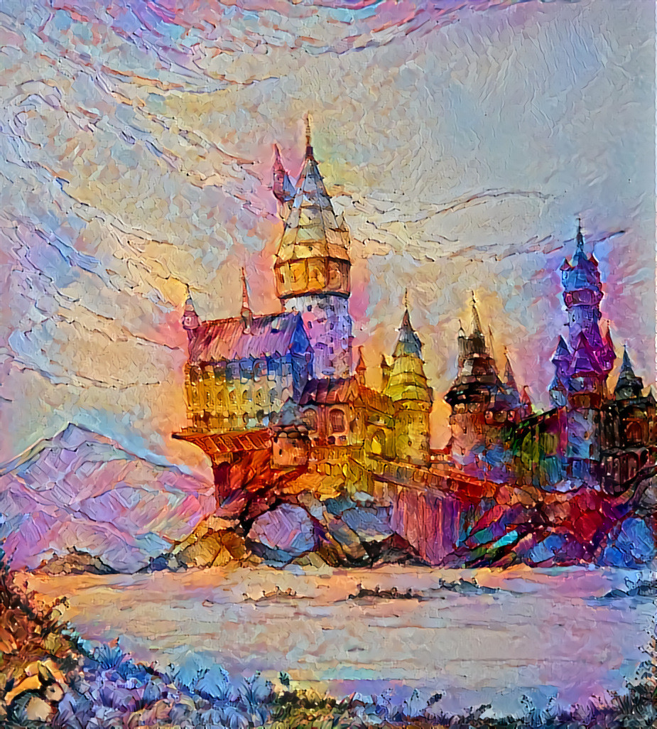 "Castles made of sand" _ source: "Hogwarts" - artwork by LtsTry _ (200905)