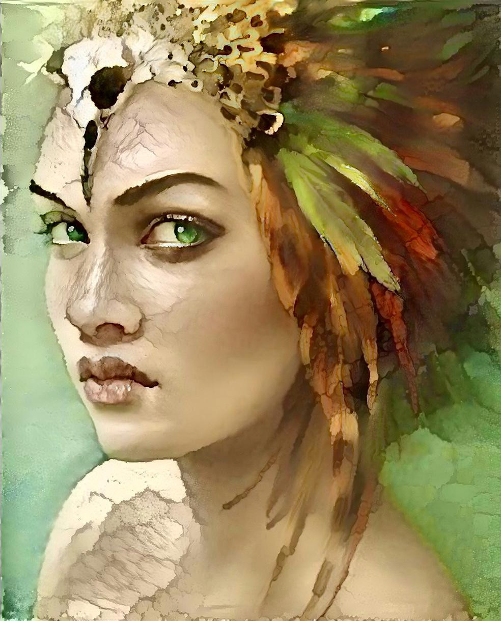 Her green eyes pinned my body against the canvas of Paris, staring into my soul like an enigmatic Heiress. ~DWH~ image artwork courtesy of Melanie Delon.