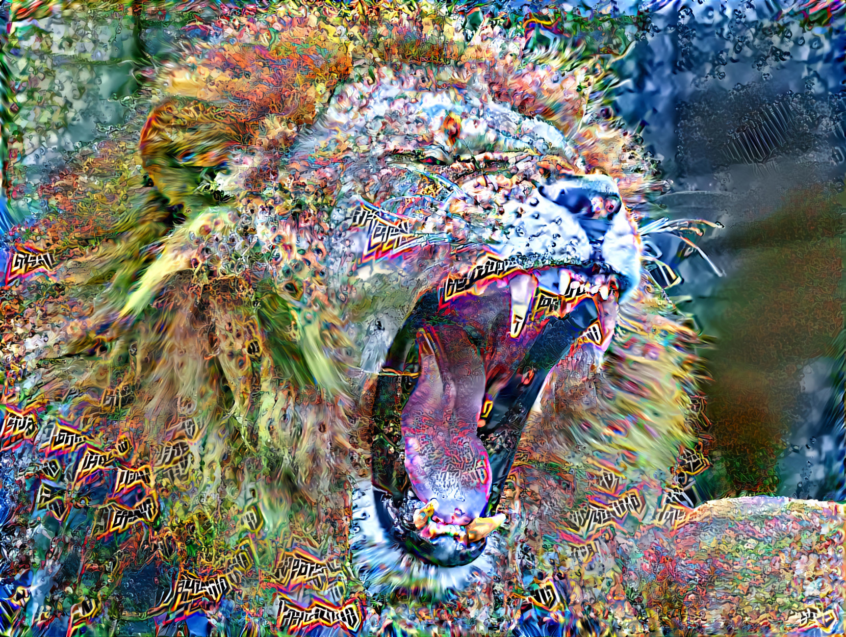 insane lion
