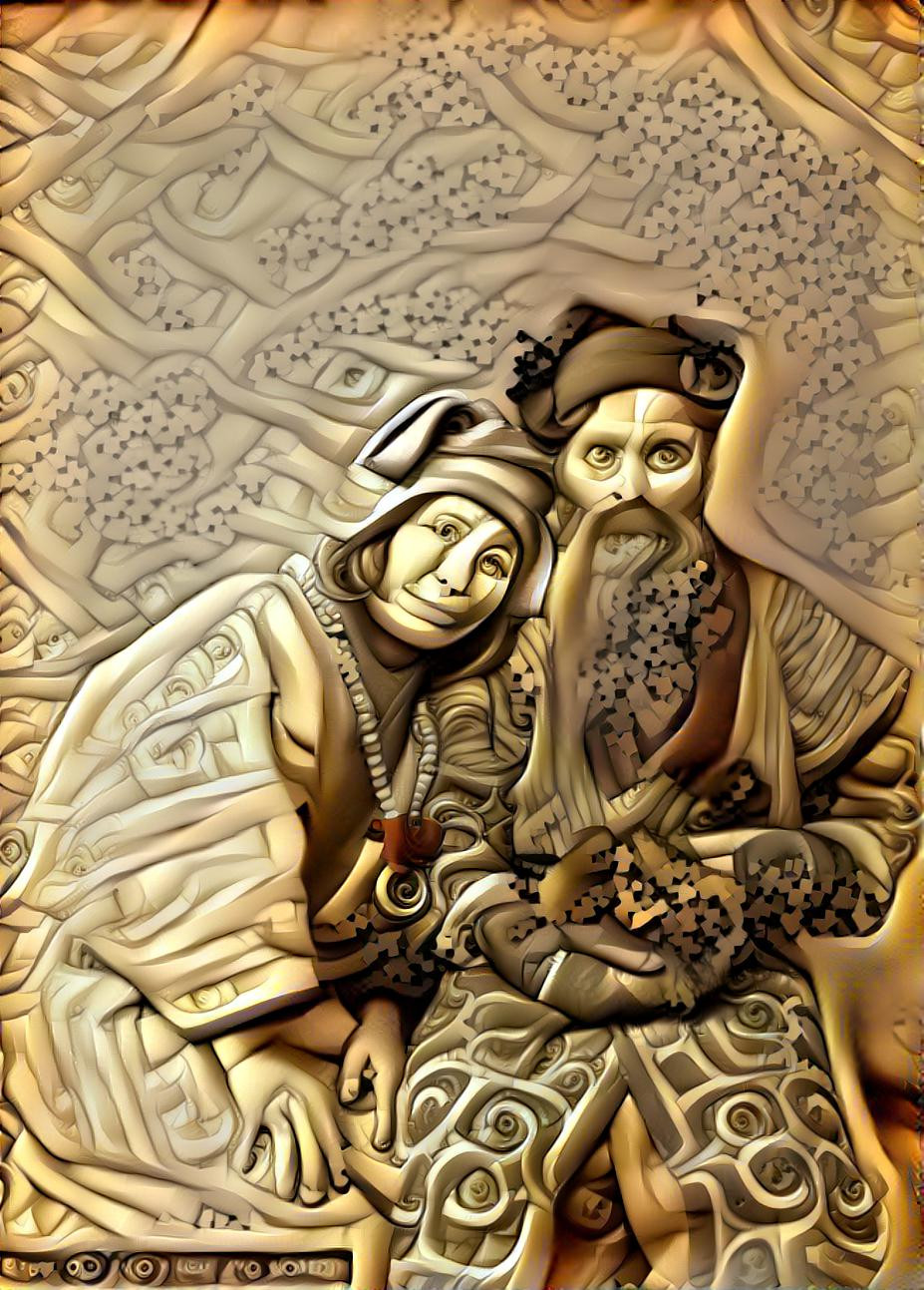 Old Ainu Woman and Man