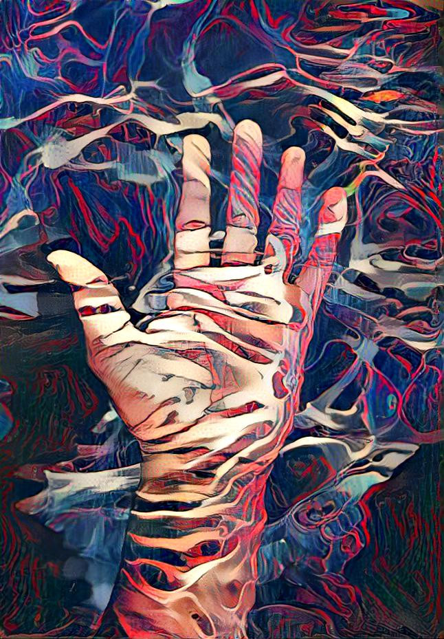 Hand underwater