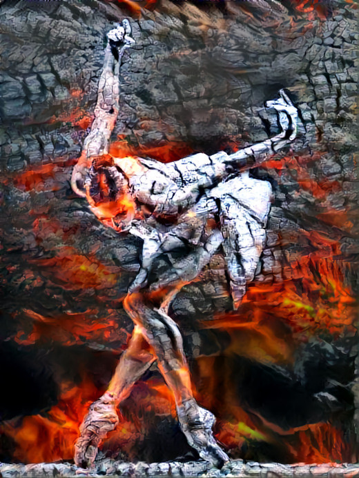 ballerina ~ charred logs, ash & fire