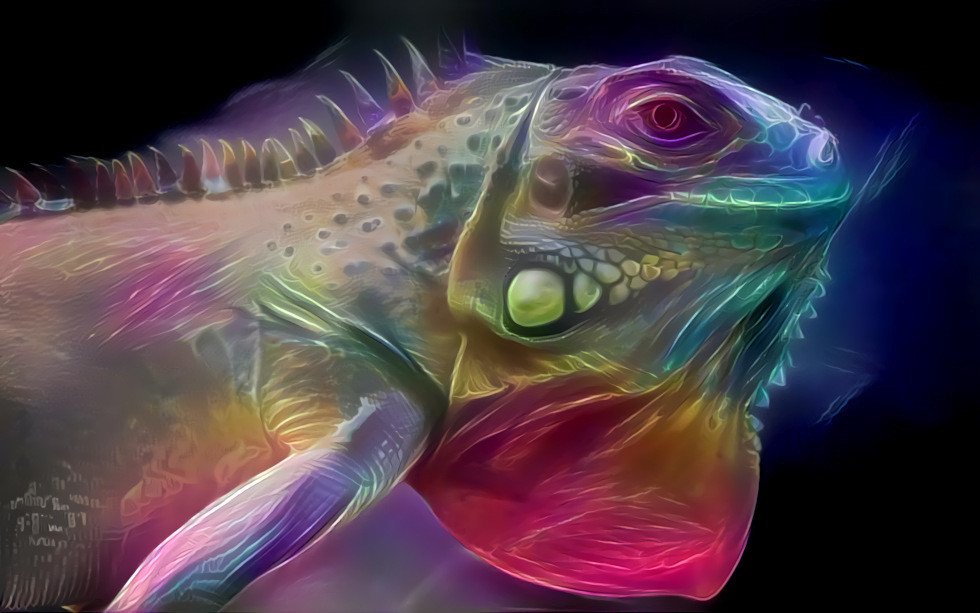Semi-transparent iguana