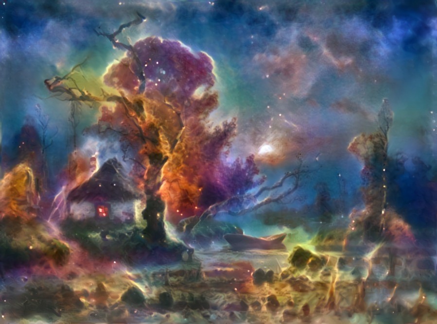 Julius Klever +  'Mystic Mountain' in Carina nebula (Hubble Space Telescope 20th anniversary image)
