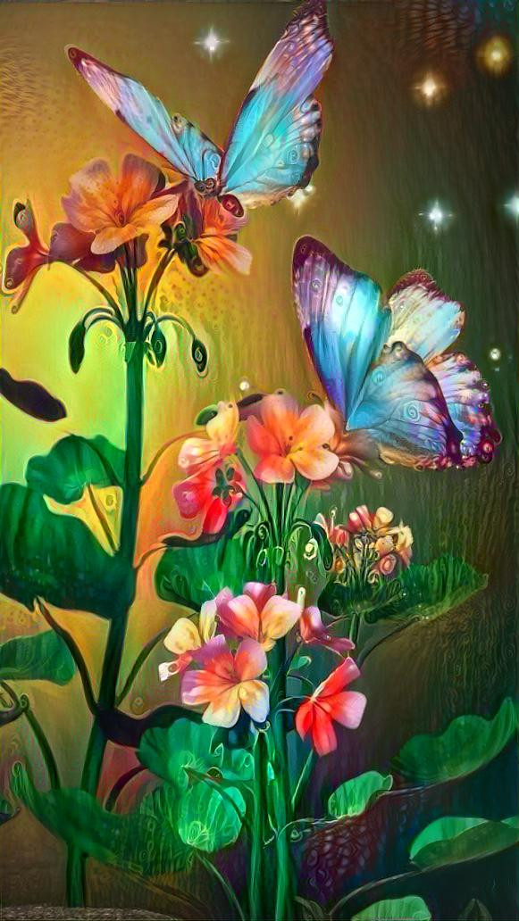"Butterflies on a Flower" 