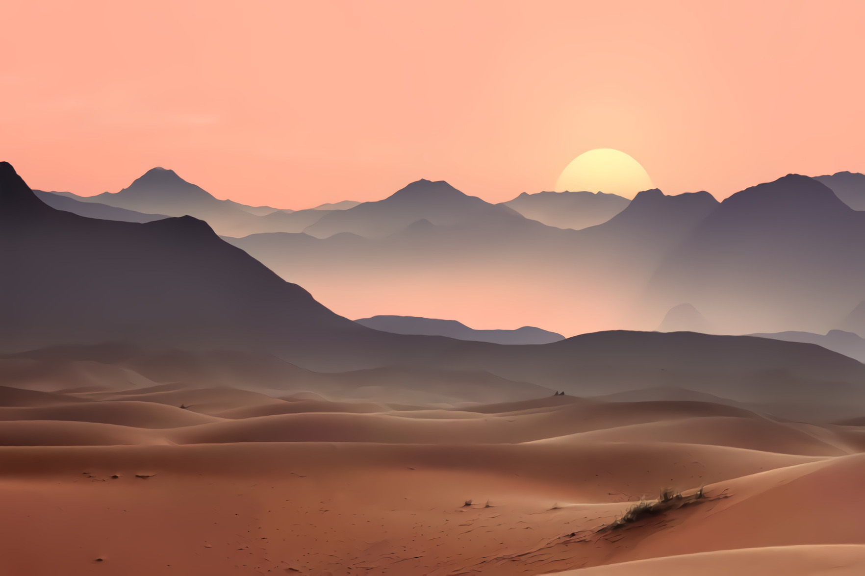 Sunset on the Desert
