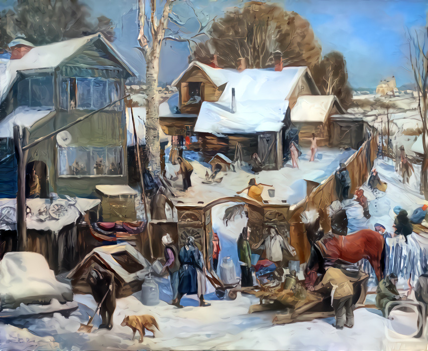 Russian winter scene in a French style (after Mane