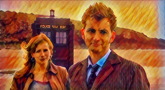 Tenth Doctor and Donna Noble, in Paint