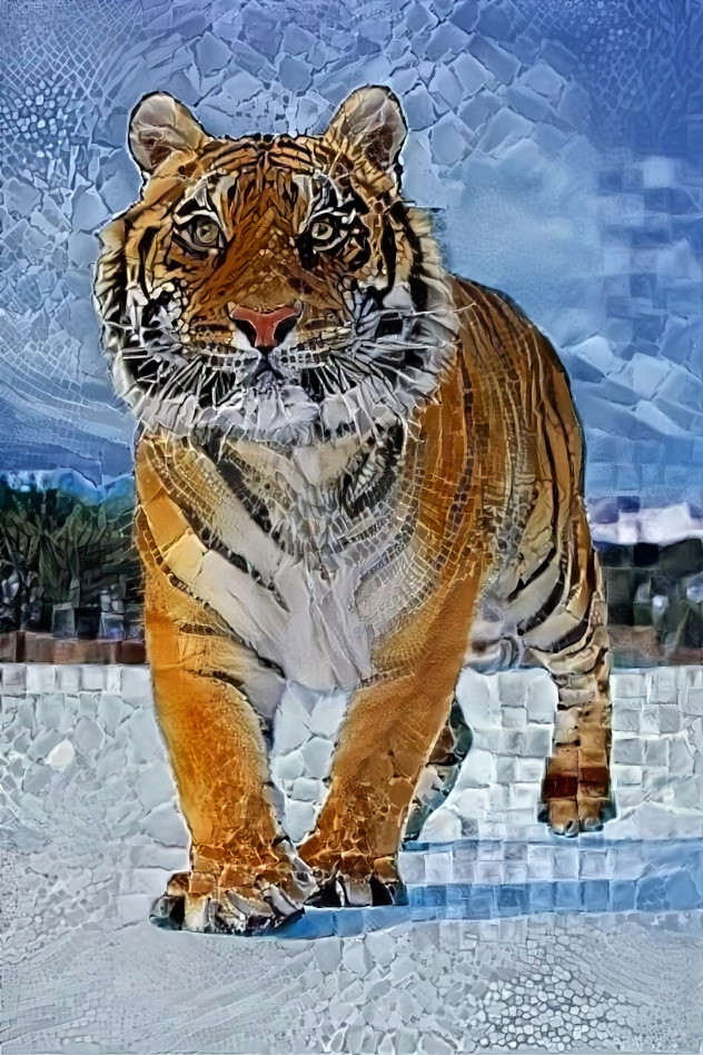 snow-tiger mosaic