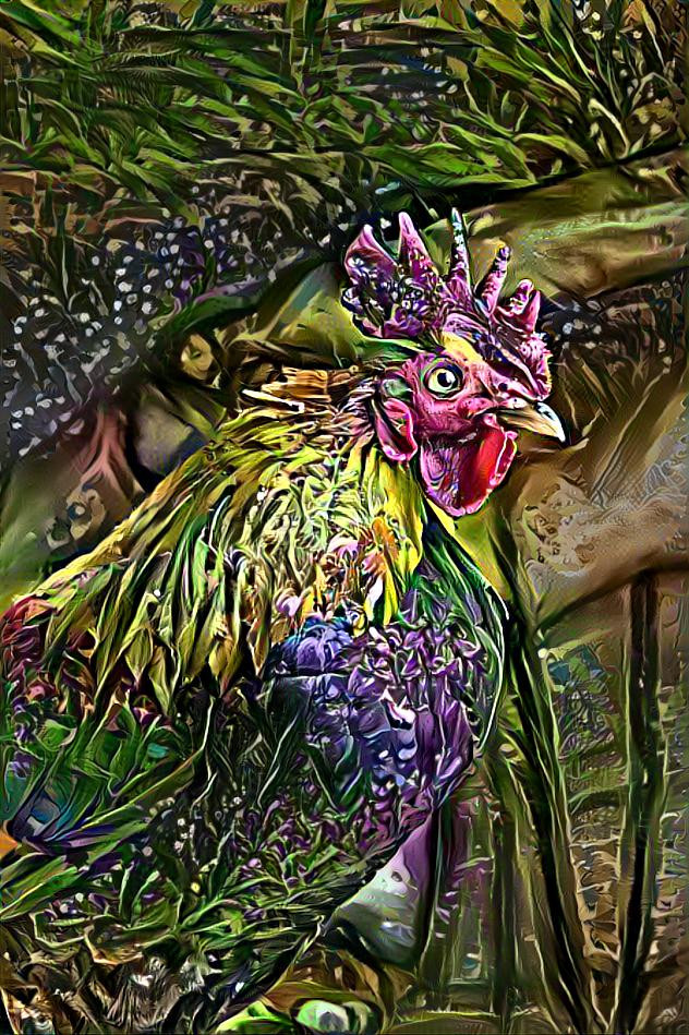 ..metallic rooster..