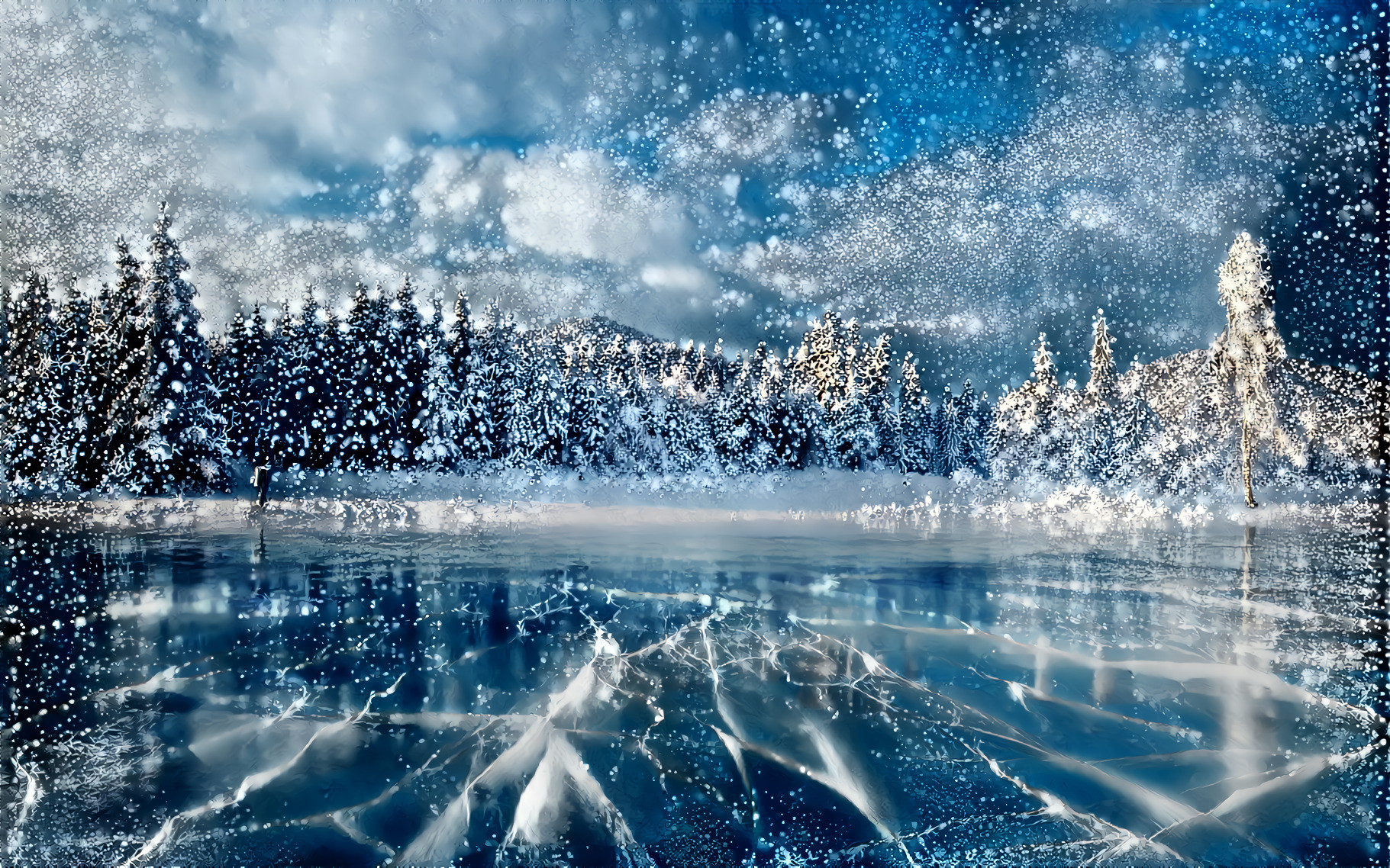 Frozen Lake, Carpathia, Ukraine