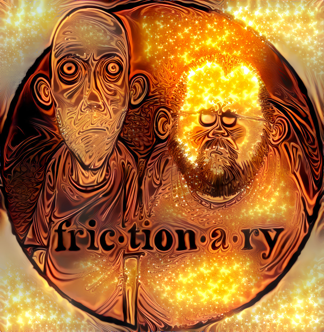 Two friends working on a book: Frictionary