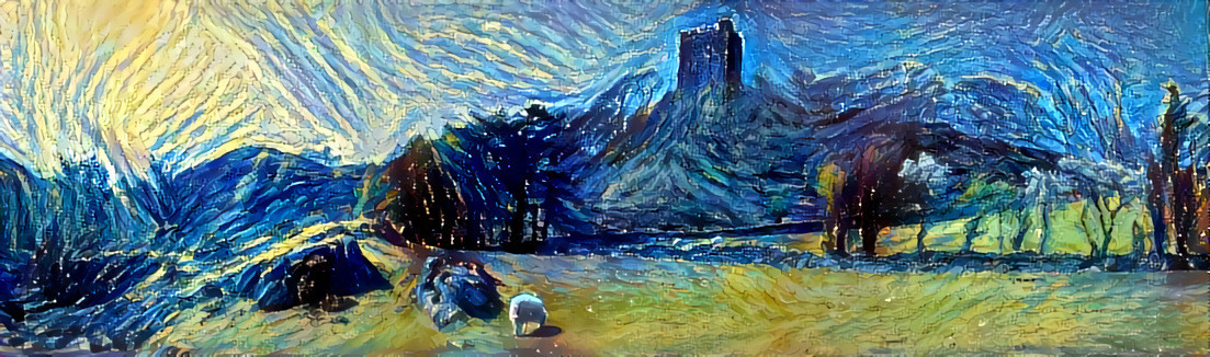 Dolwyddelan Panorama - Starry Night