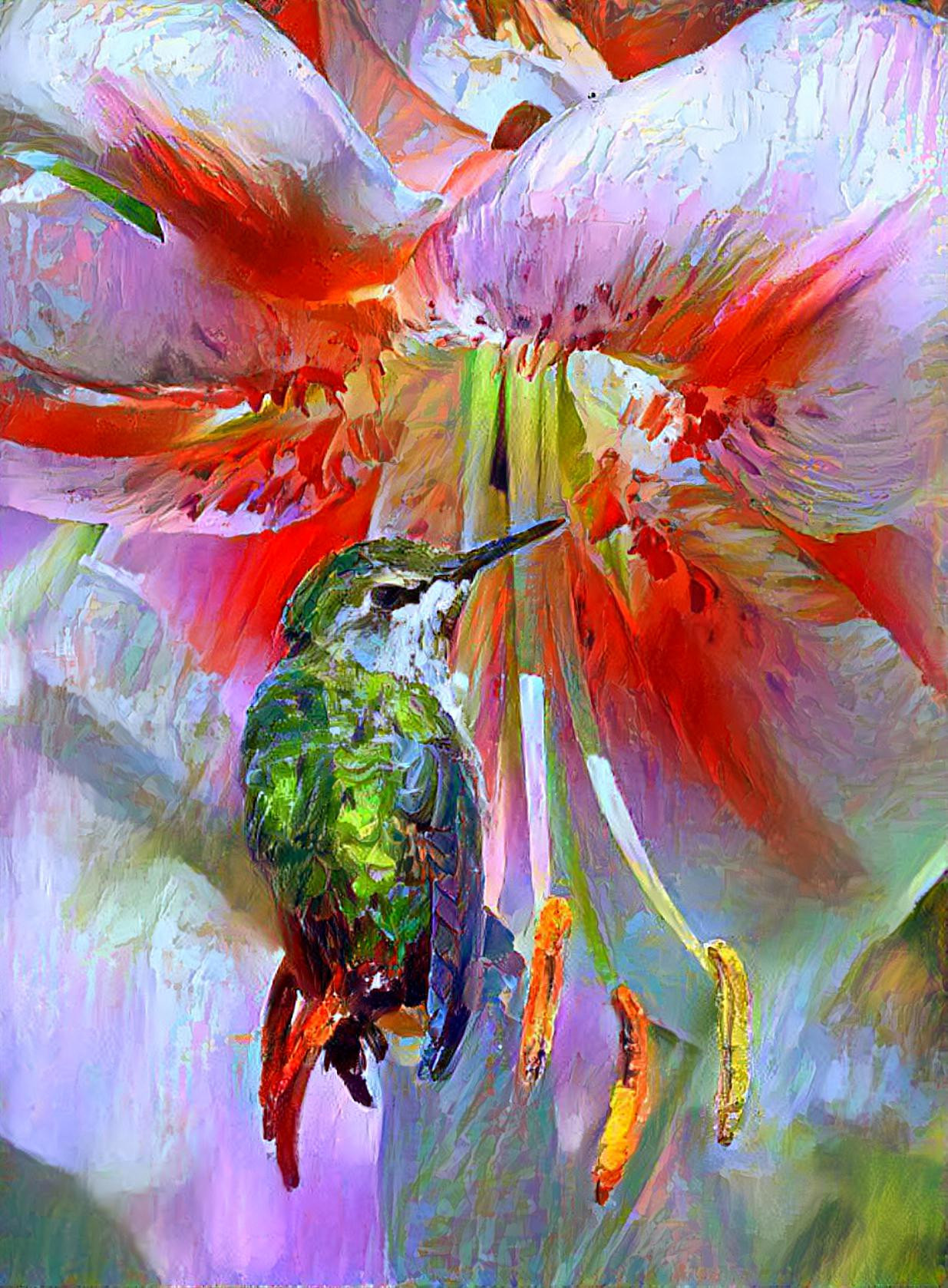 Hummingbird and Lily