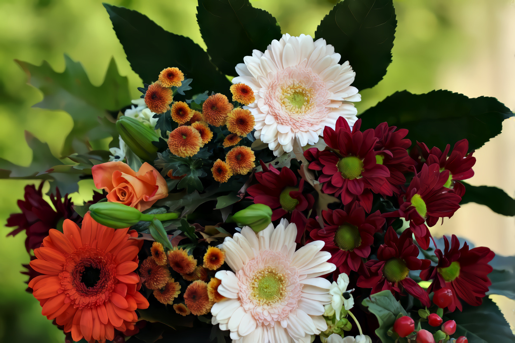 Bouquet, Chrysanthemums, Gerberas