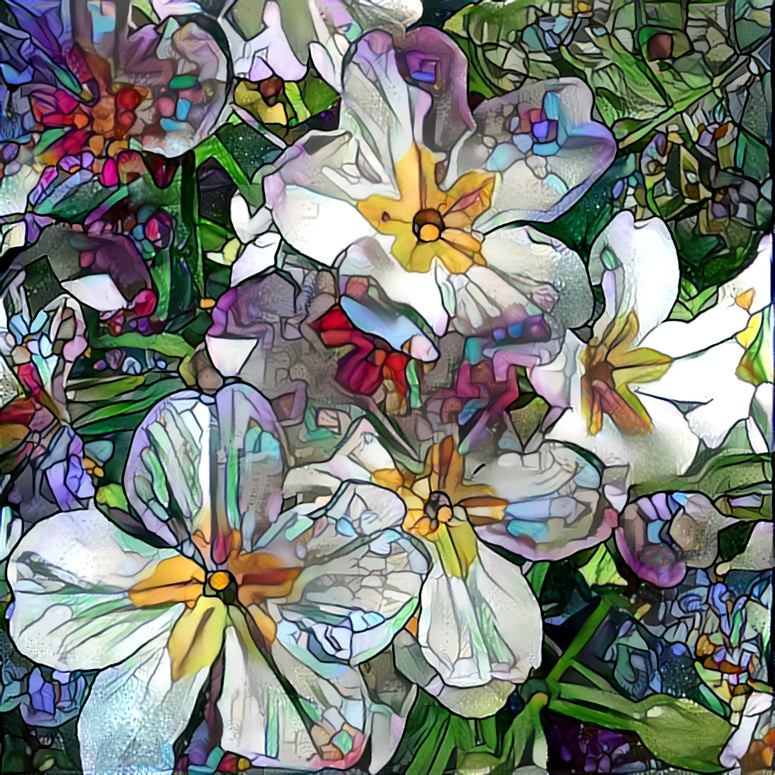 "Flowers in Glass Colours" by Unreal, own photo.