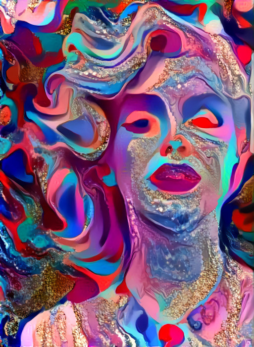Marilyn Monroe, swirly paint