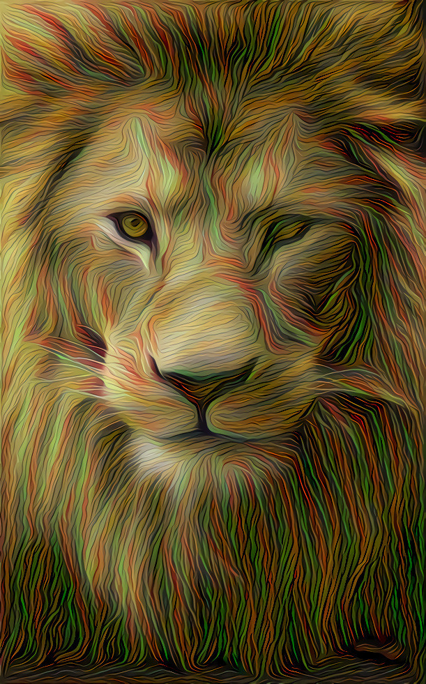 Winking Colorful Lion