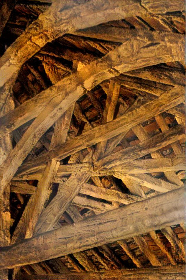 Timbered ceiling, The Cotswolds, England, 1971 