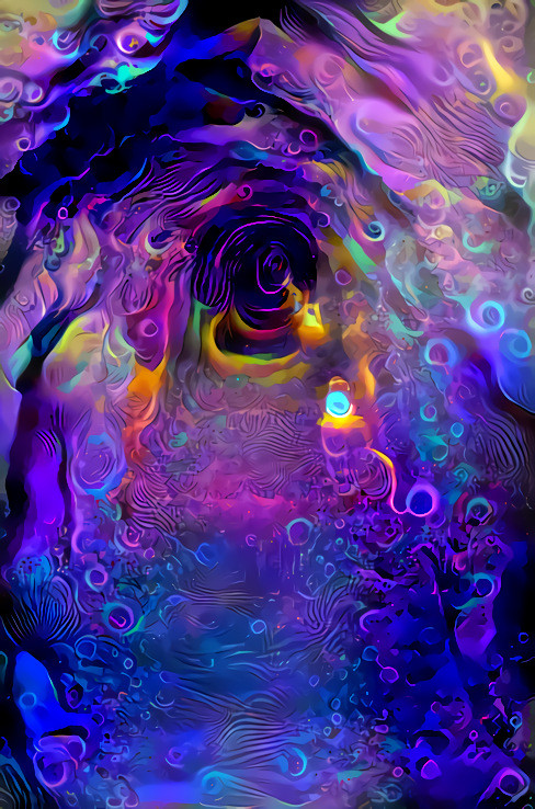 tunnel - purple, aqua, orange swirls