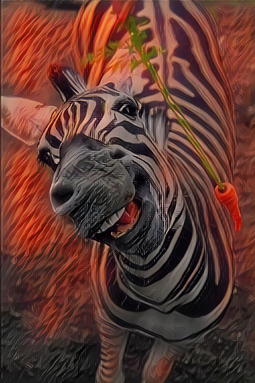 zebra says "yum" to carrot