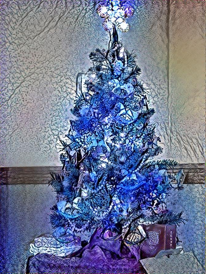 My little tree superimposed with a Larry Carlson image