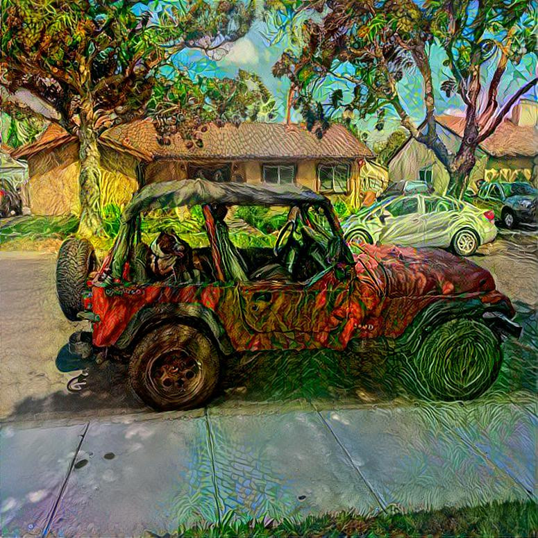 Pit bull Dog, Jeep, Long Beach, Ca.