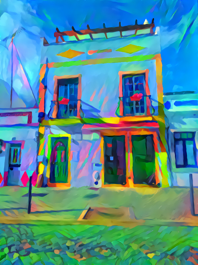 - - - - - 'Portugese Waterfront Facade' - - - - - Digital art by Unreal - from own photo.              