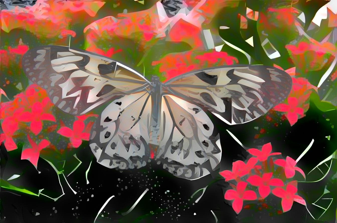 Painted butterfly in an artistic style