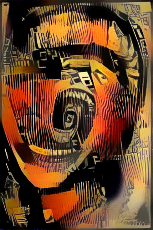 scream illusion ~ retextured orange & black lines