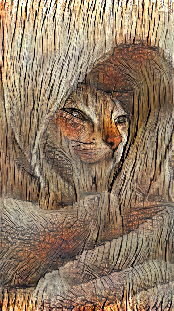 jedi cat, wood grain