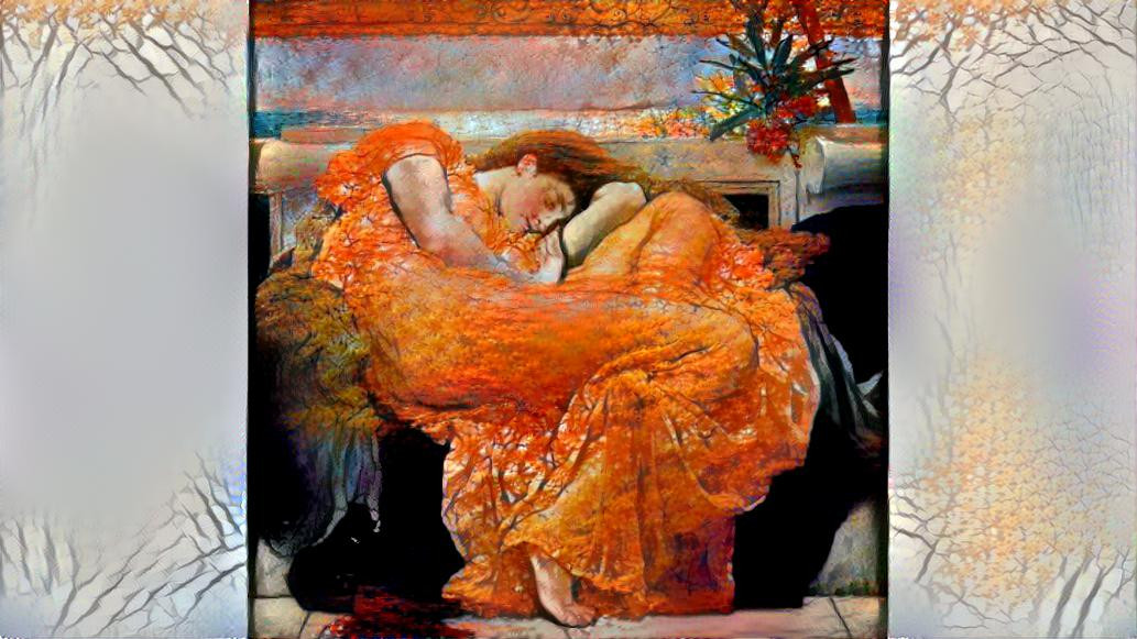 Trio of Sleeping woman in orange 02
