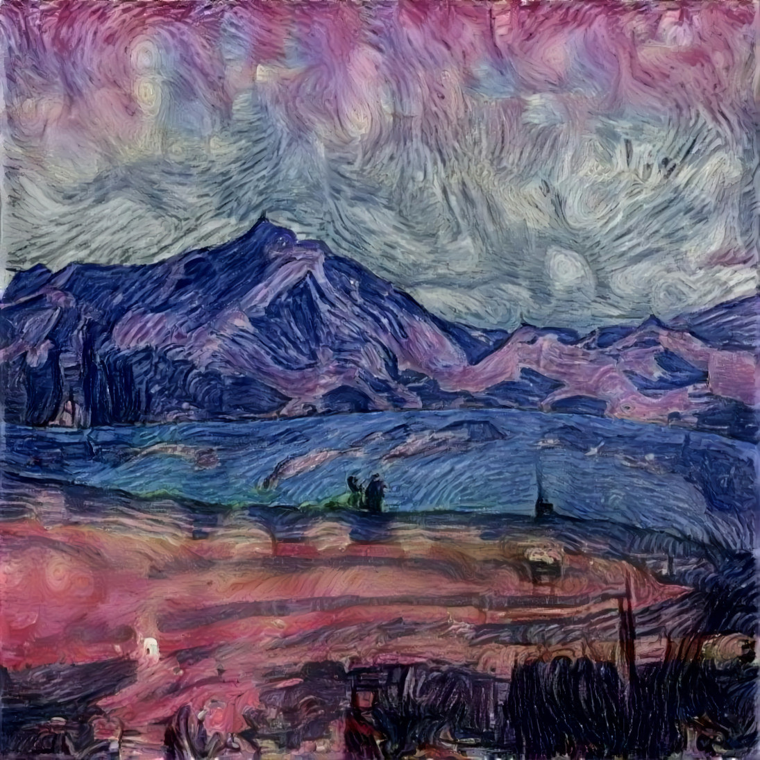 mountains painting