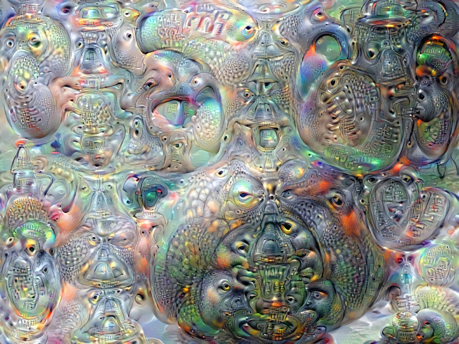 A photo of clouds I took using several of my drawings to make an extra deep dream. I'm gonna use this as a style. Feel free to use it too if you want :)