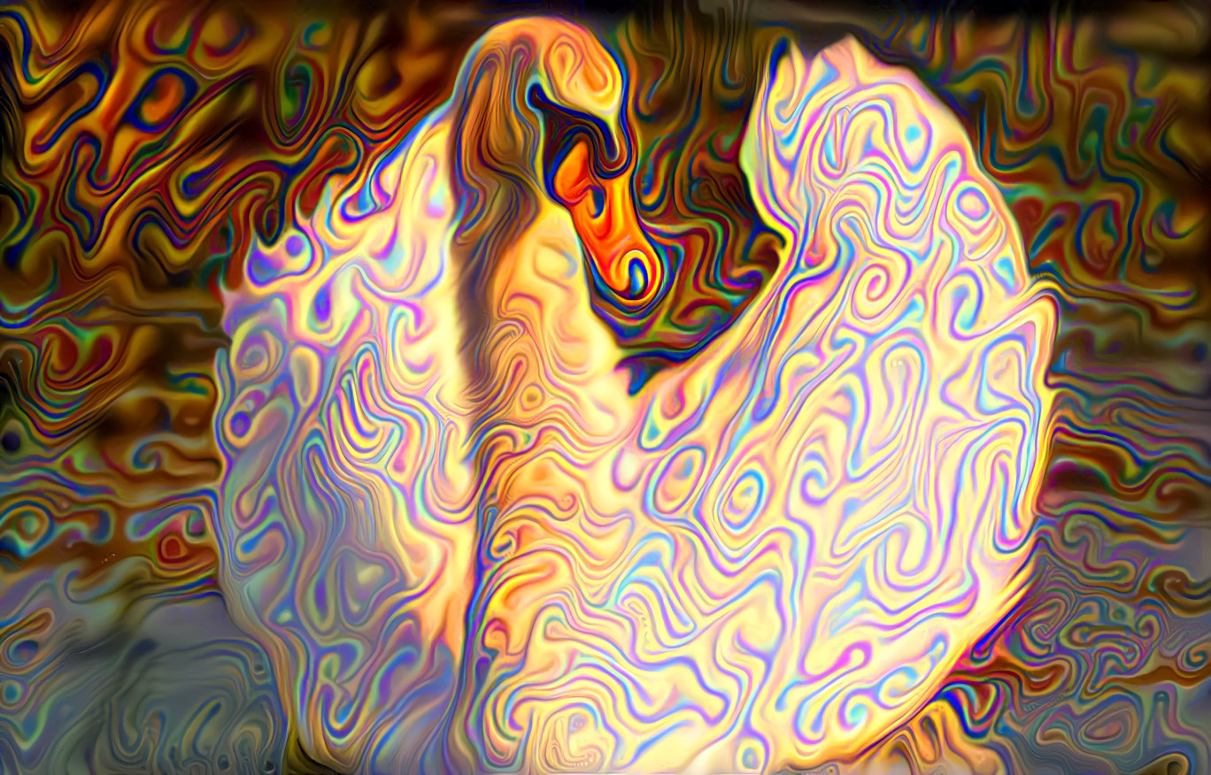 Psychedelic Swan (style art by Daniel W. Prust)