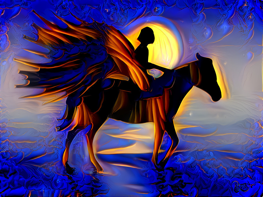 Moonlight ride - art and style by Rheascope.