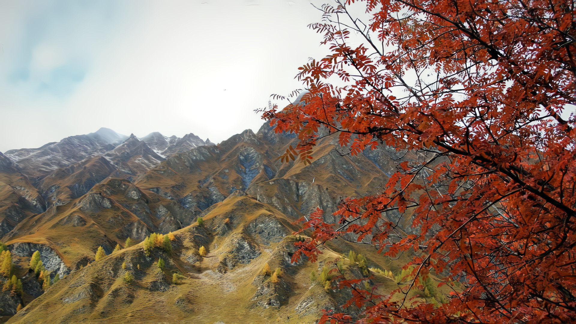 Autumn by the mountain Tops