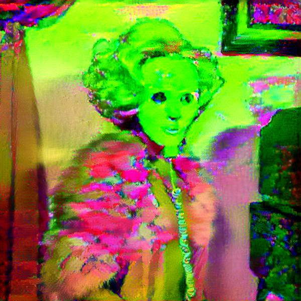 telephone mask, green, pink, blur
