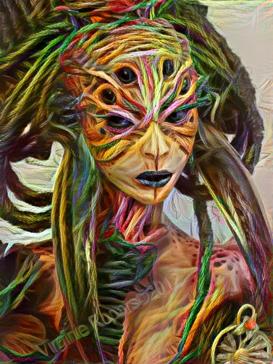 alien retextured with yarn