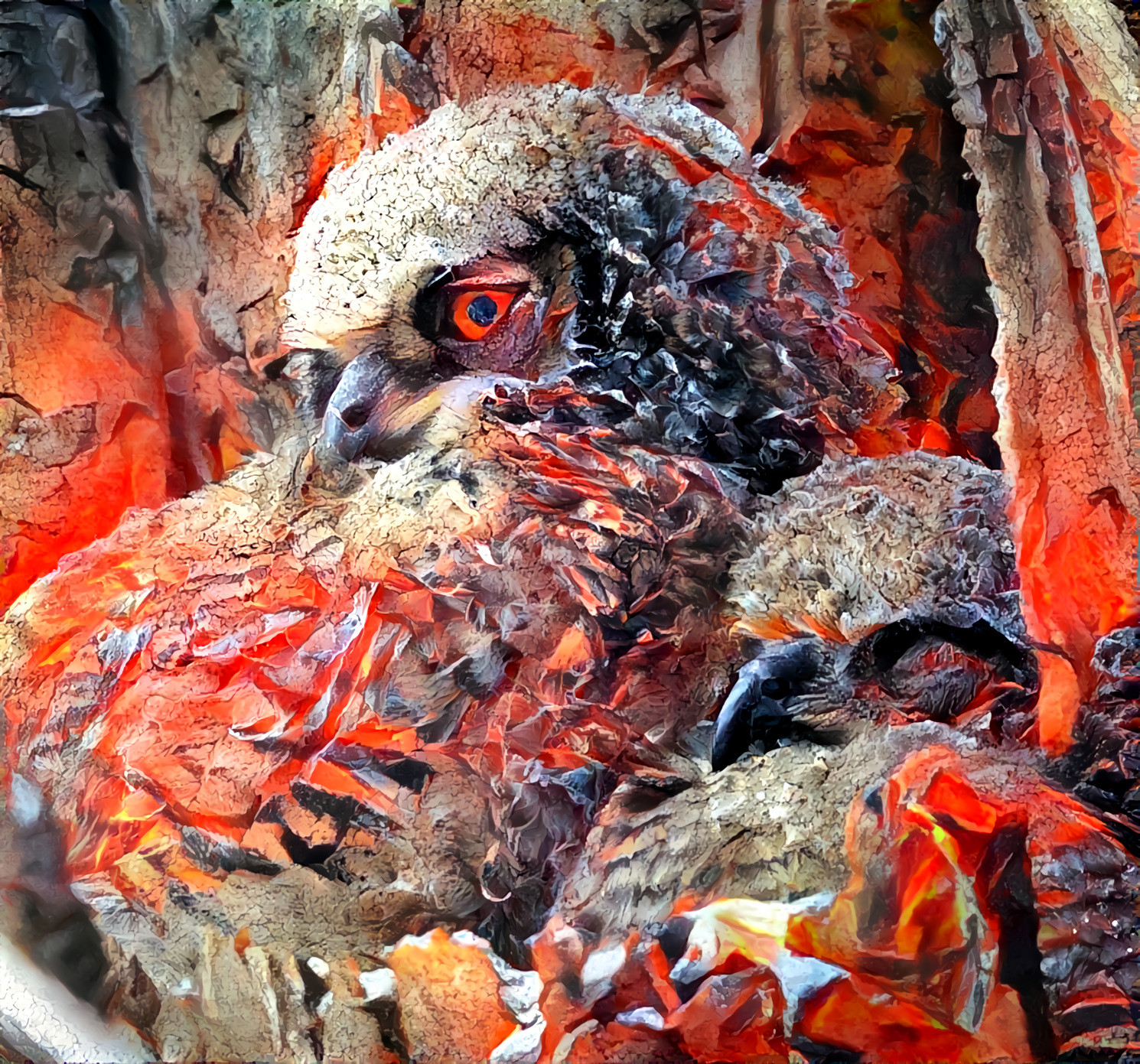 Owl on Fire