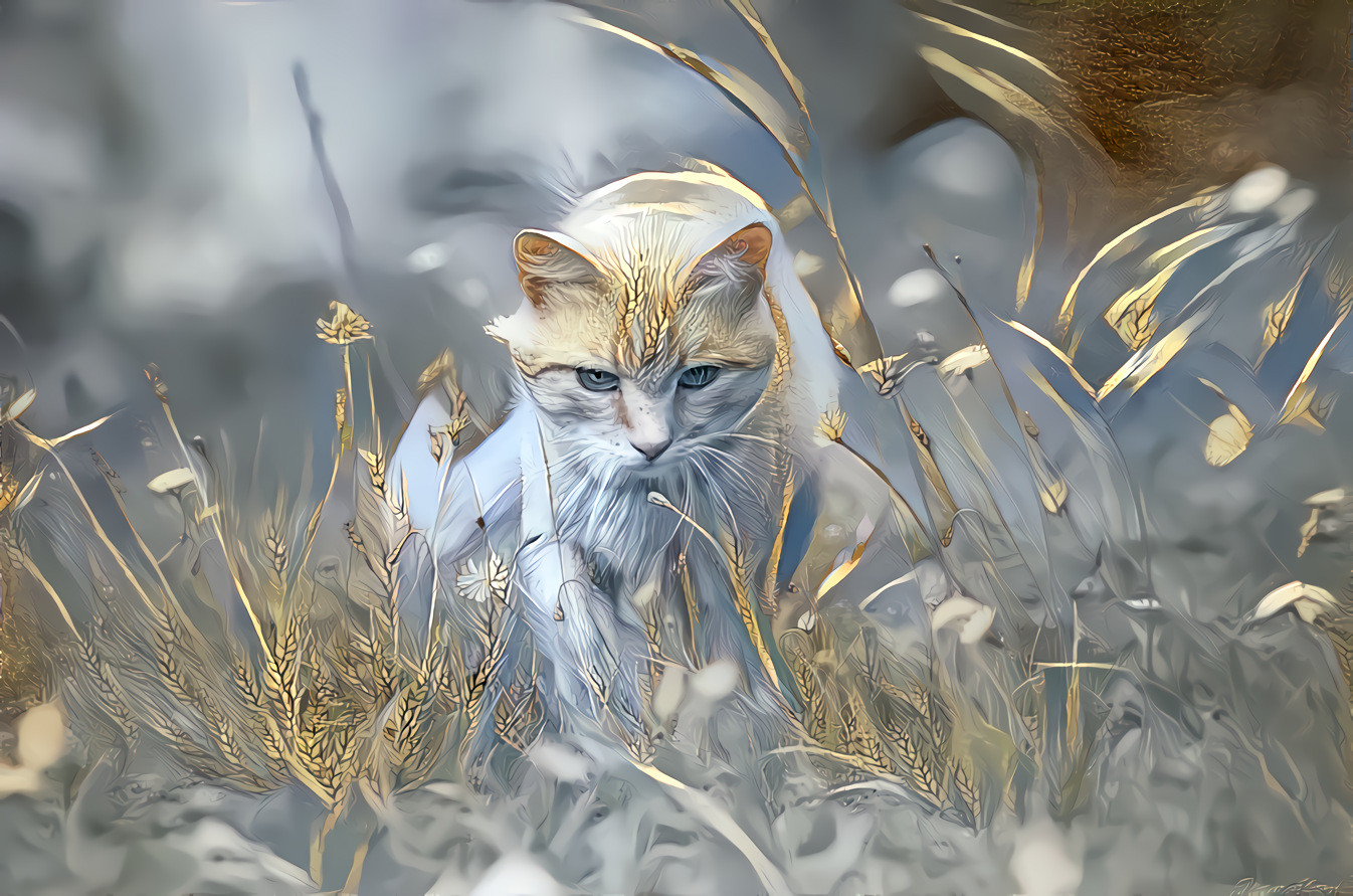 Cat through the Wheat