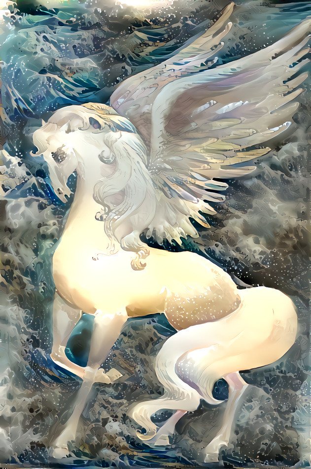 Pegasus of Poseidon - art by A.Petrova (my mother)